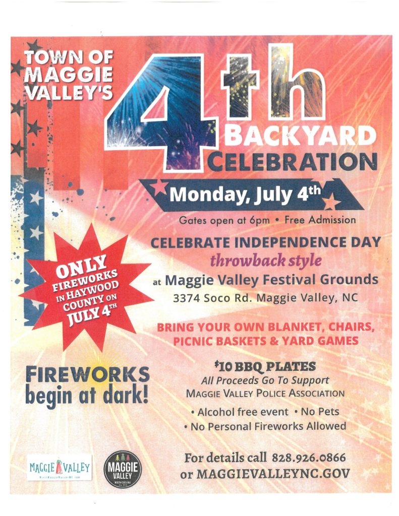 2022 Backyard 4th Celebration Fireworks at Dark! Town of Maggie Valley